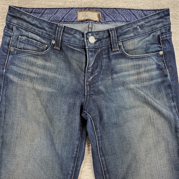 VTG Paige Laurel Canyon Jeans Womens 28x29 Blue‎ Low Rise Stretch Bootcut Y2K - Picture 4 of 15